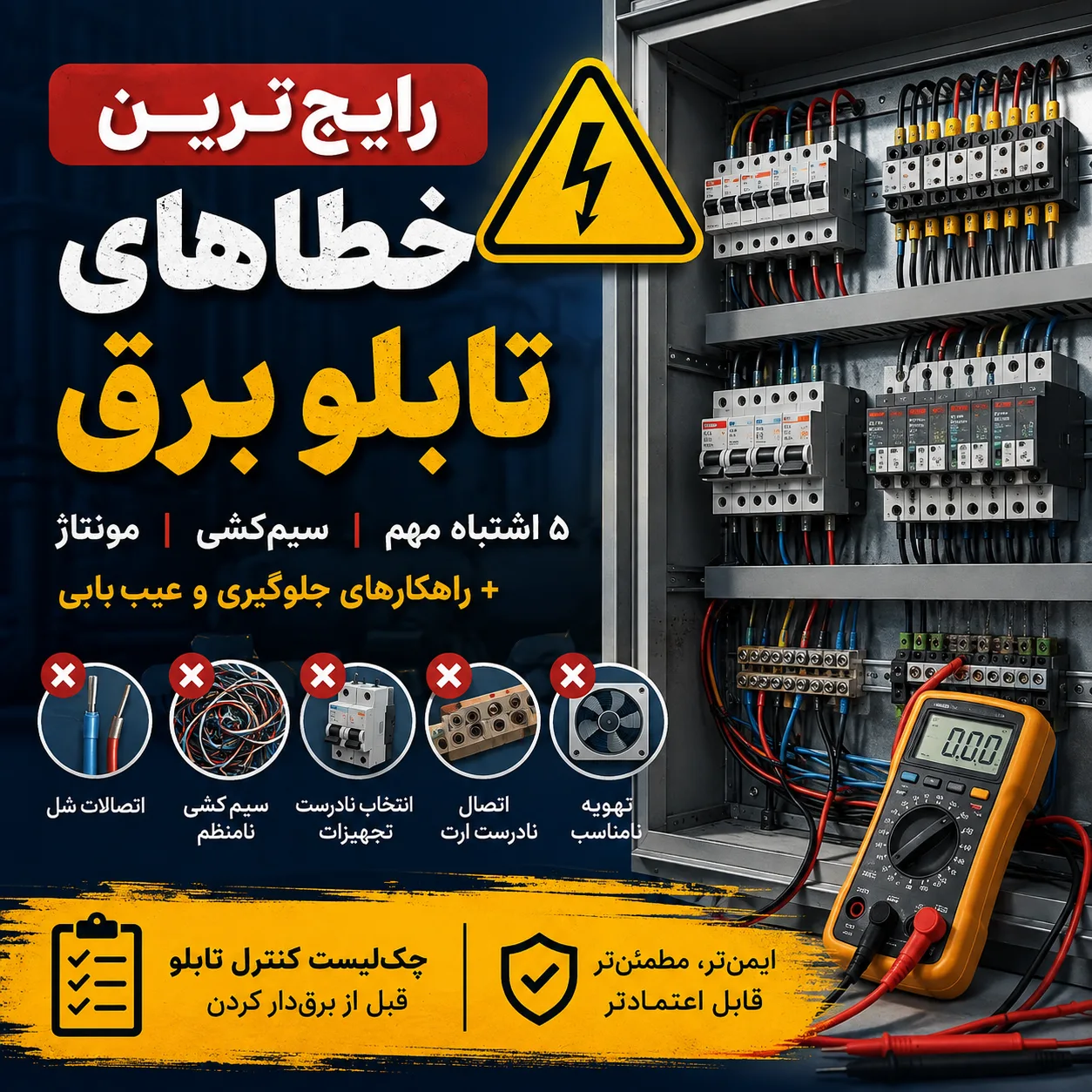 رایج ترین خطاهای تابلو برق